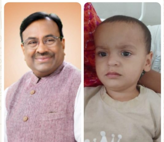 *द्विवेदी परिवार की मदद के लिए दौड़े विधायक सुधीर मुनगंटीवार; तीन साल की बच्ची को मिला नया जीवन*